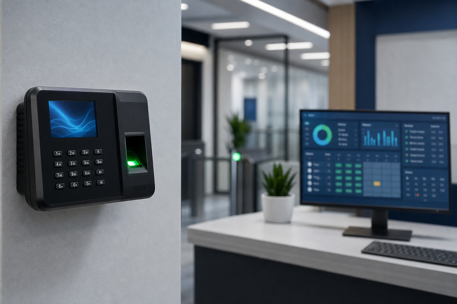 Sistema de asistencia biométrica con panel de control